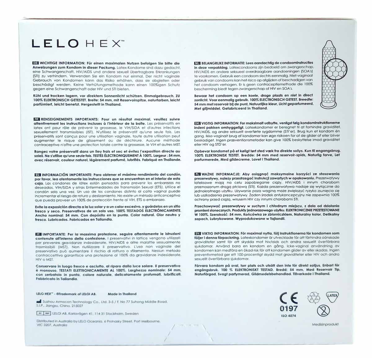 Revolutionäre Lelo HEX Original Kondome 36Stück❤️Lelo