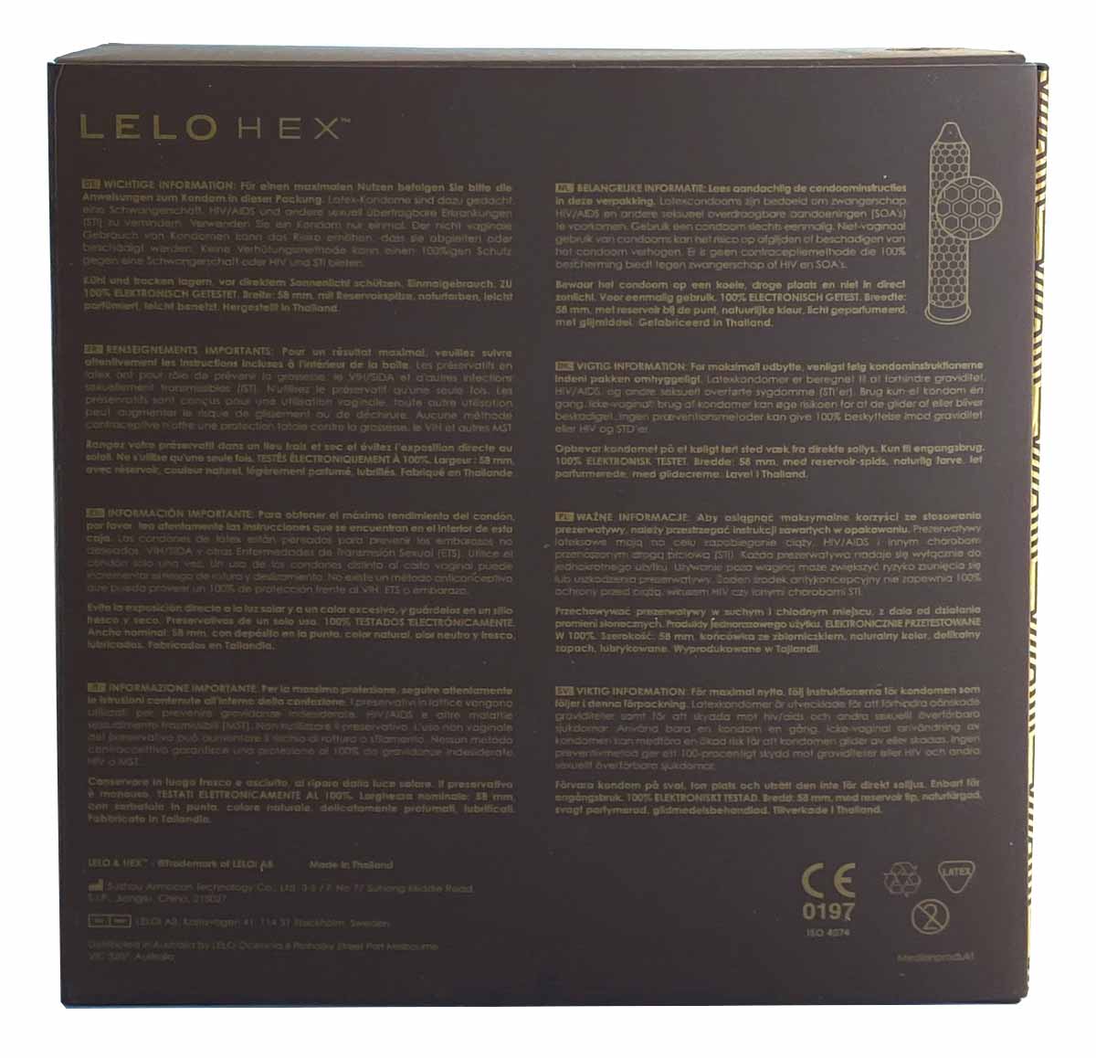 Revolutionary Condoms Lelo HEX Respect XL 36pcs Extra Size ❤️Lelo