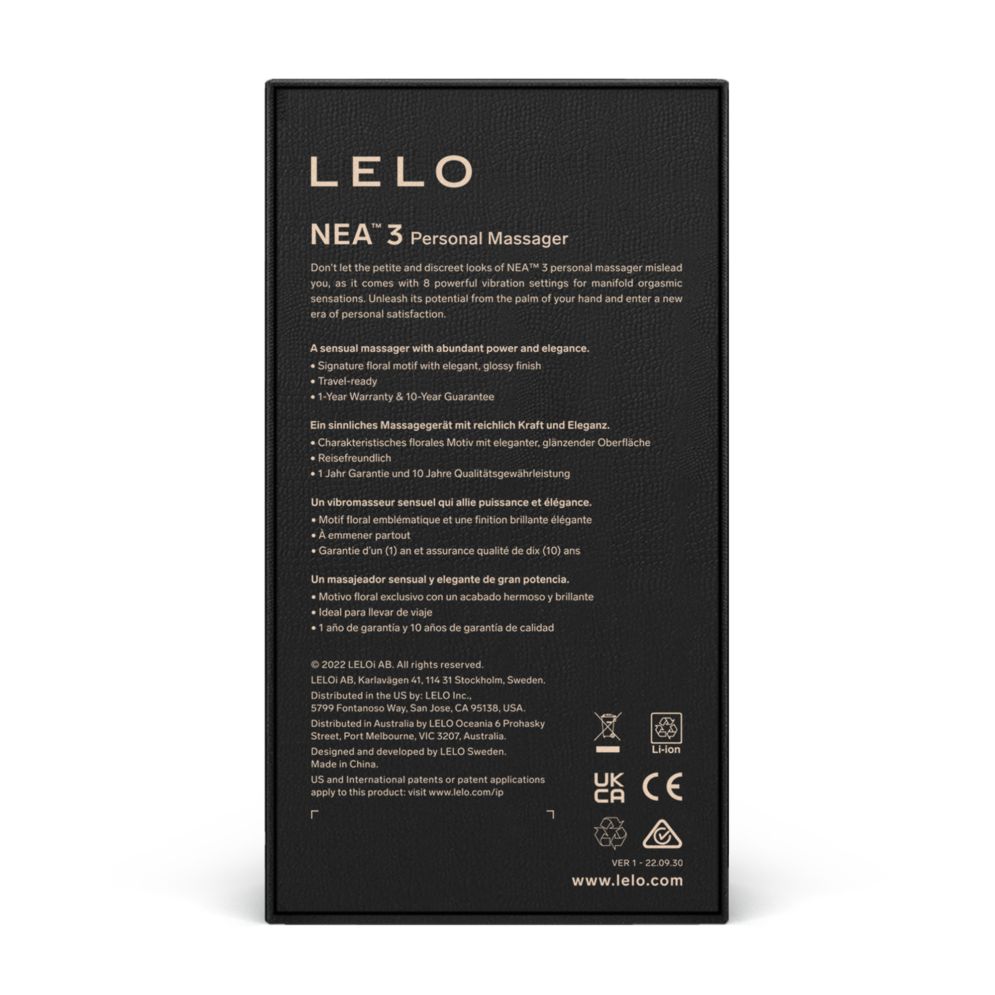 Clitoral Vibrator LELO - Nea 3 Pitch Black ❤️Lelo