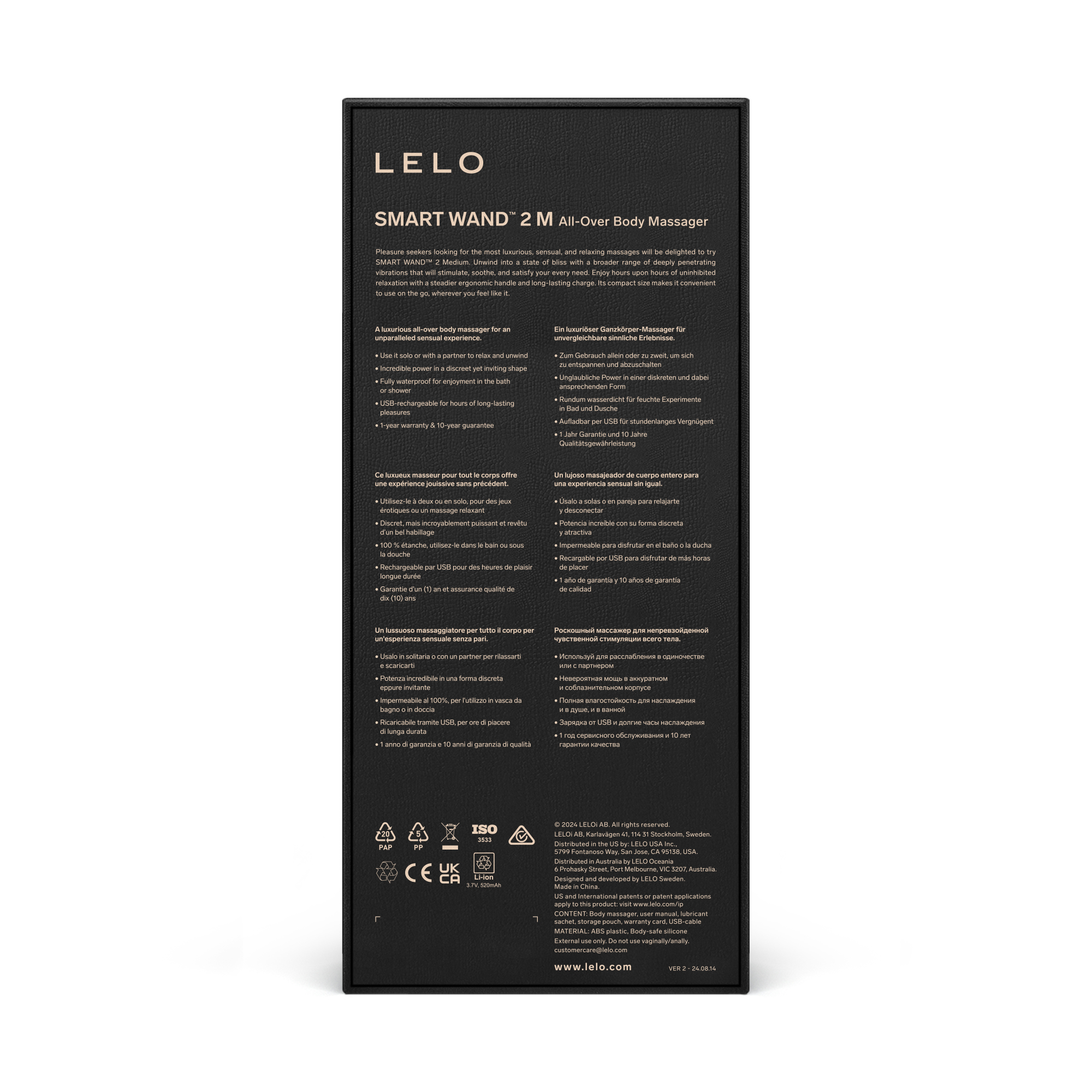 Wand Massager LELO - Smart Wand 2 Large Black ❤️Lelo