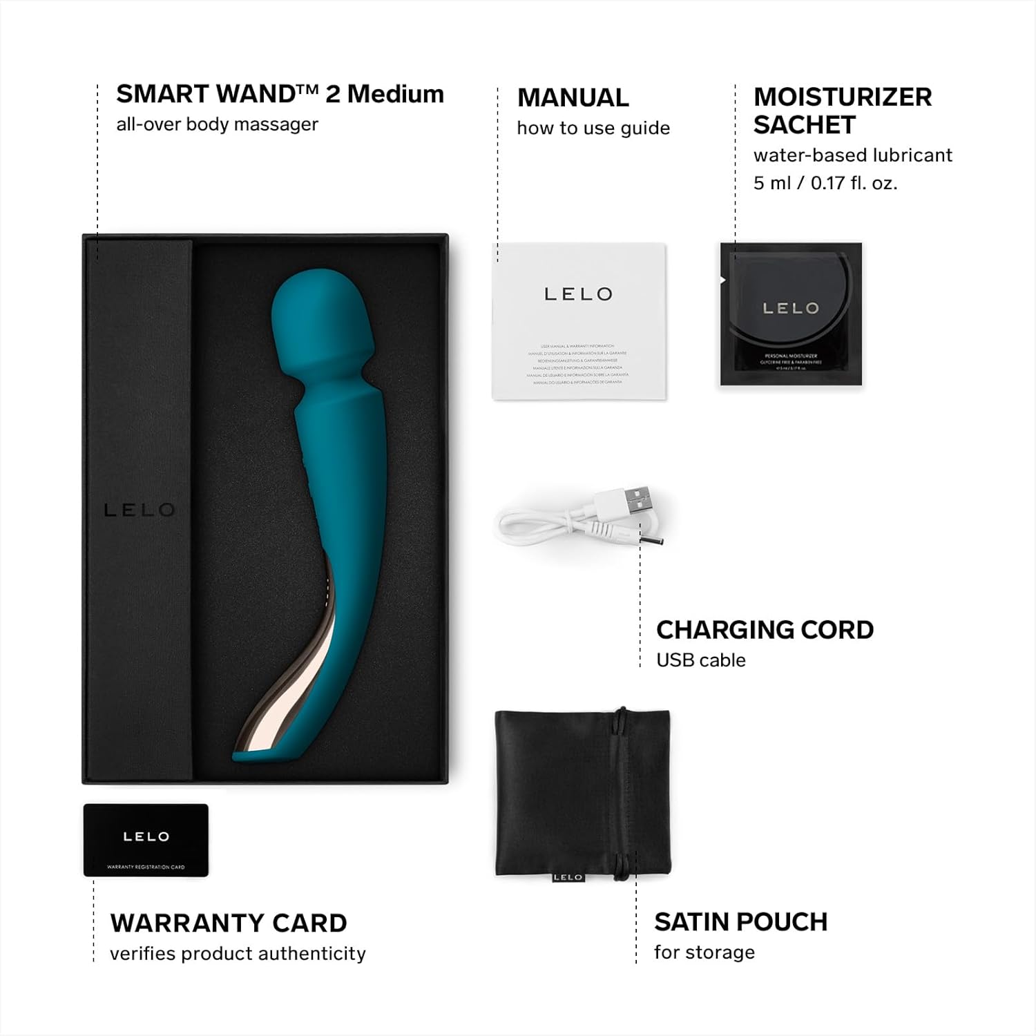 LELO - Smart Wand 2 Massager Medium Ocean Blue ❤️Lelo