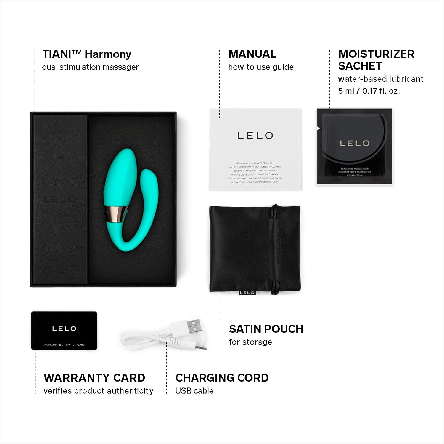 LELO - Tiani Harmony Dual-Action Couples Vibrator Turquoise ❤️Lelo