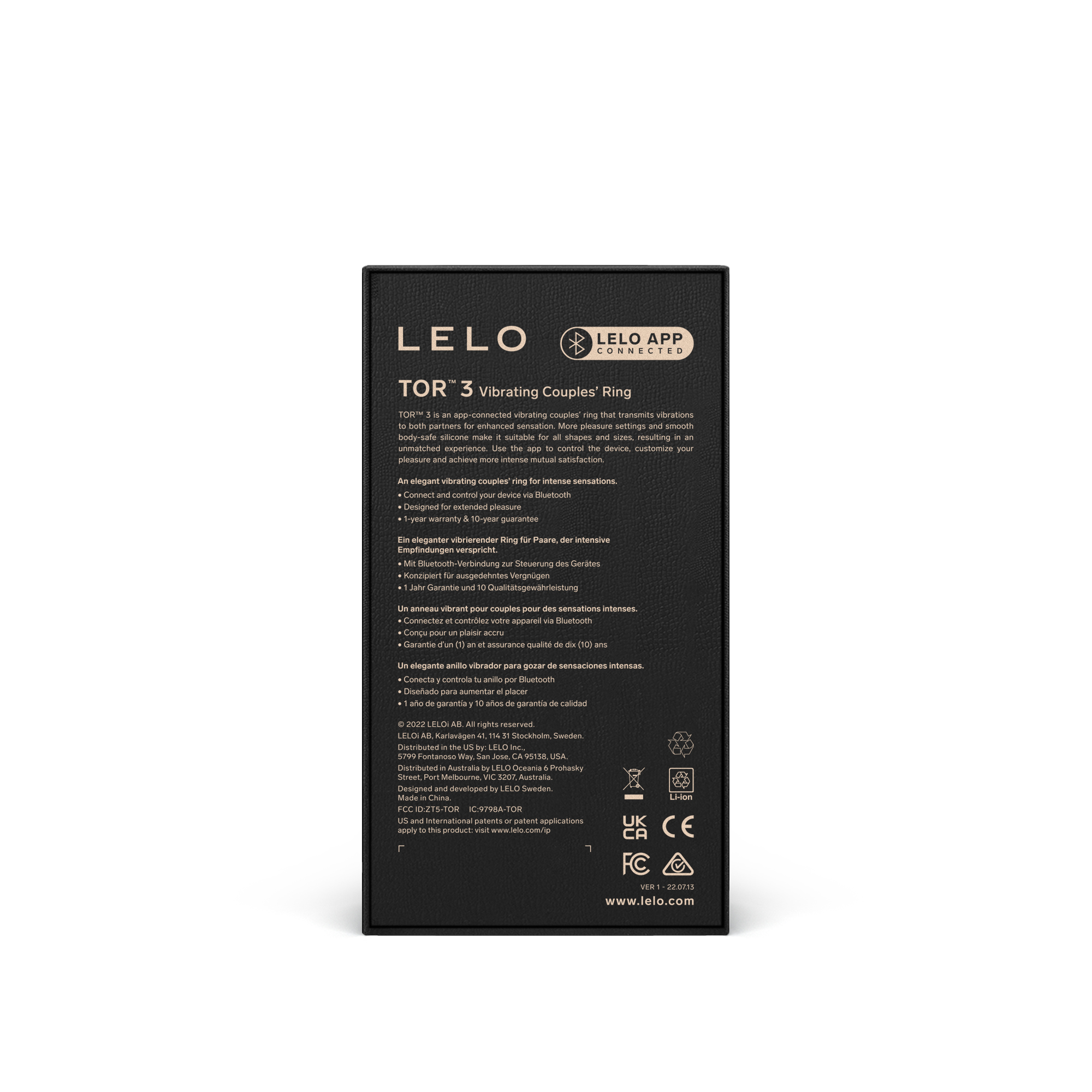 LELO - Tor 3 Vibrating Cock Ring Black ❤️Lelo