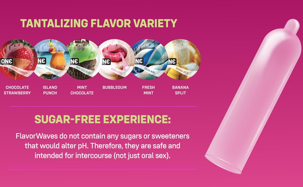 ONE Flavor Waves Flavored Condoms 12 Pack - 6 Tantalizing Tastes ❤️ONE