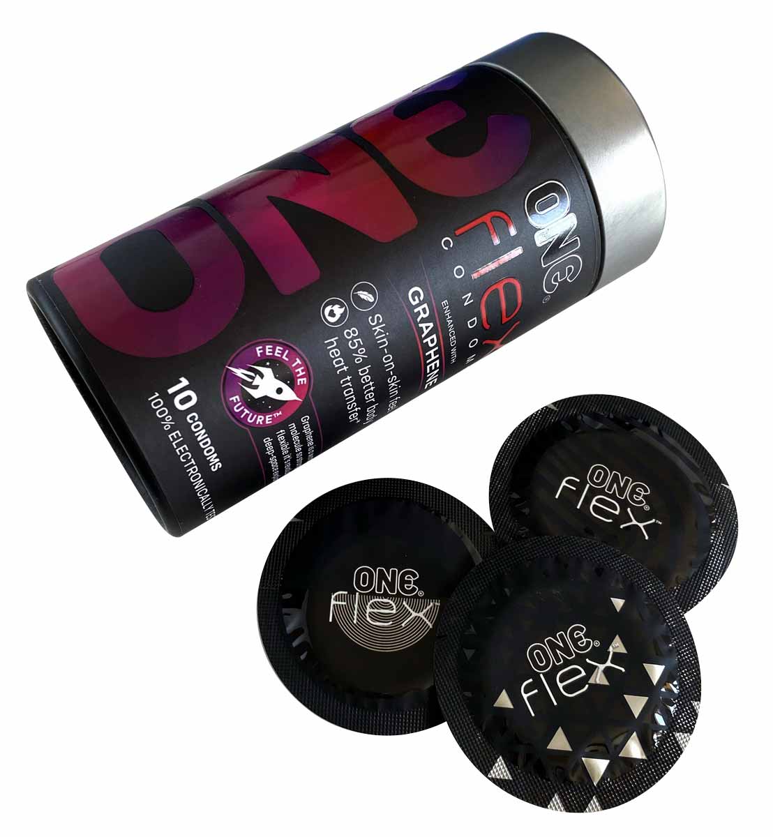 ONE Flex Ultra-Thin Latex Condoms with Graphene Enhancement, 10 Pack ❤️ONE