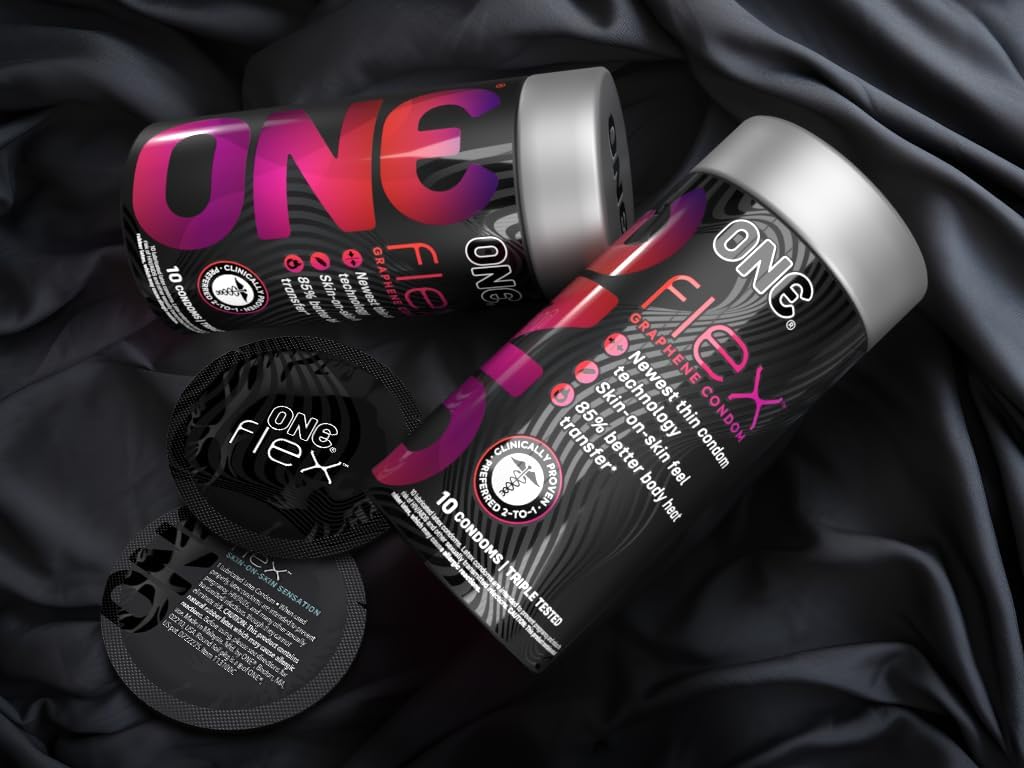 ONE Flex Ultra-Thin Latex Condoms with Graphene Enhancement, 10 Pack ❤️ONE