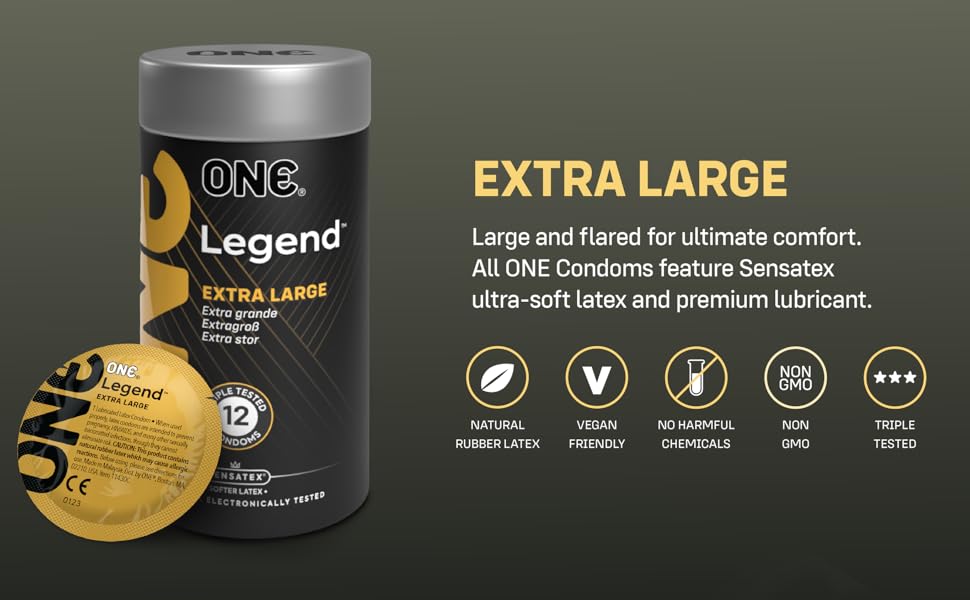 ONE Legend Extra Large Condoms 12 Pack Special Shape ❤️ONE