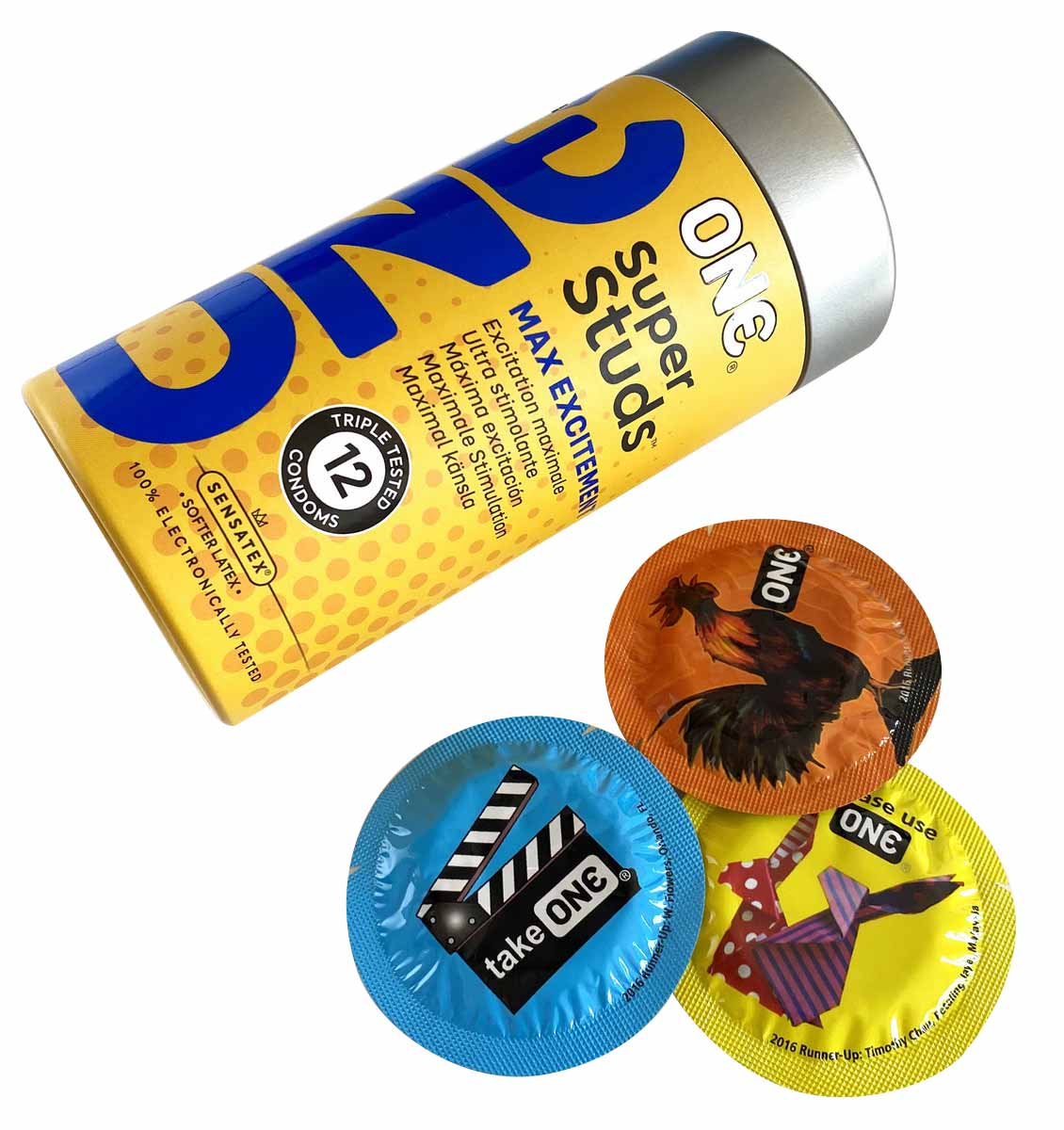 ONE Super Studs Ribbed Condoms 12 Pack ❤️ONE