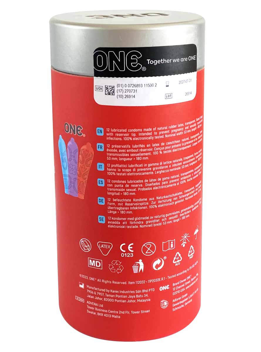 ONE Tattoo Touch Textured Condoms 12 Pack ❤️ONE