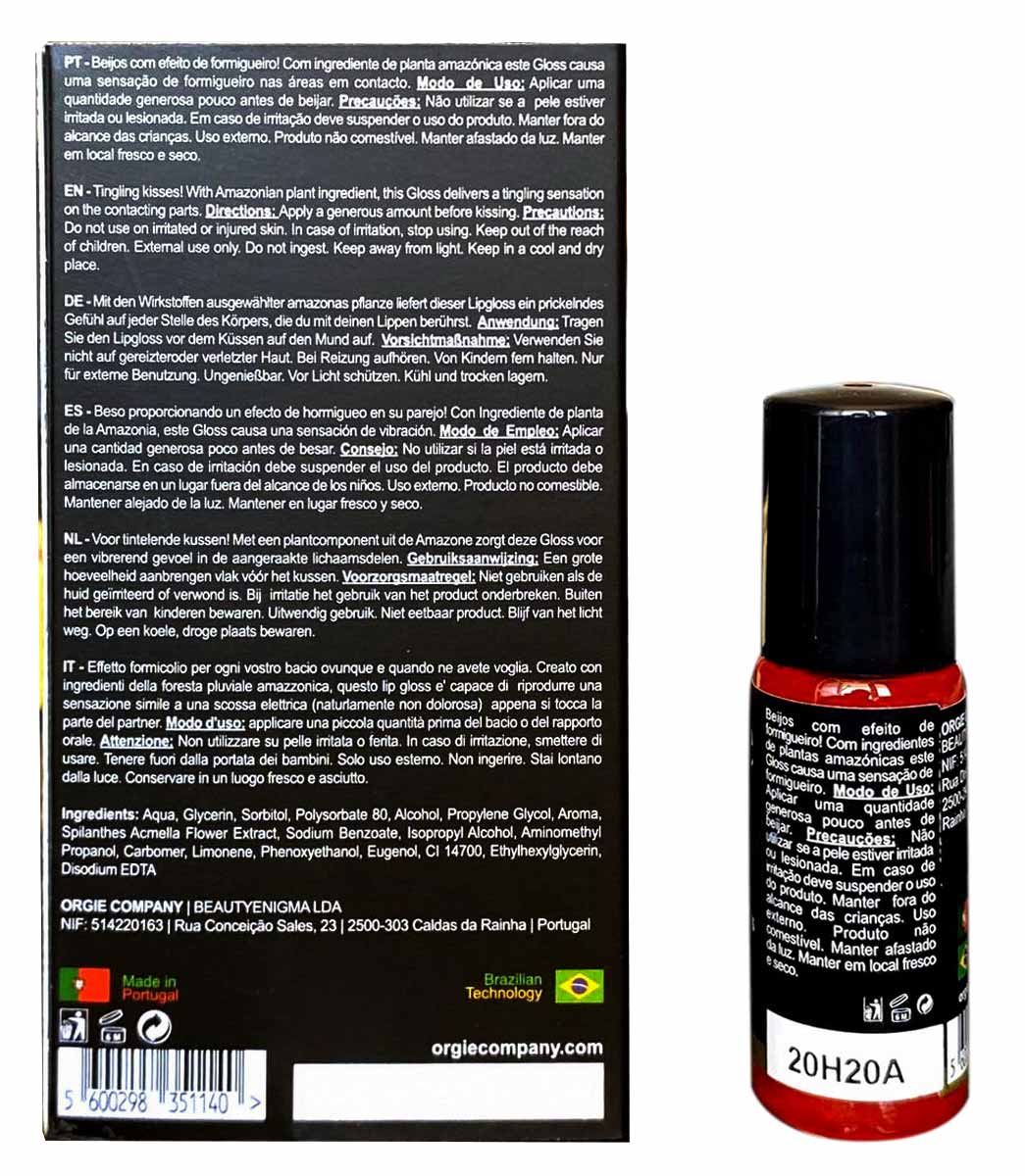 Orgie Electric Fellatio Vibrating Lip Gloss 10ml ❤️Orgie